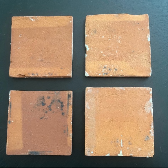 Mexican Hand Painted Terra-Cotta Talavera Vintage Tiles Set of 4 - Picture 9 of 15